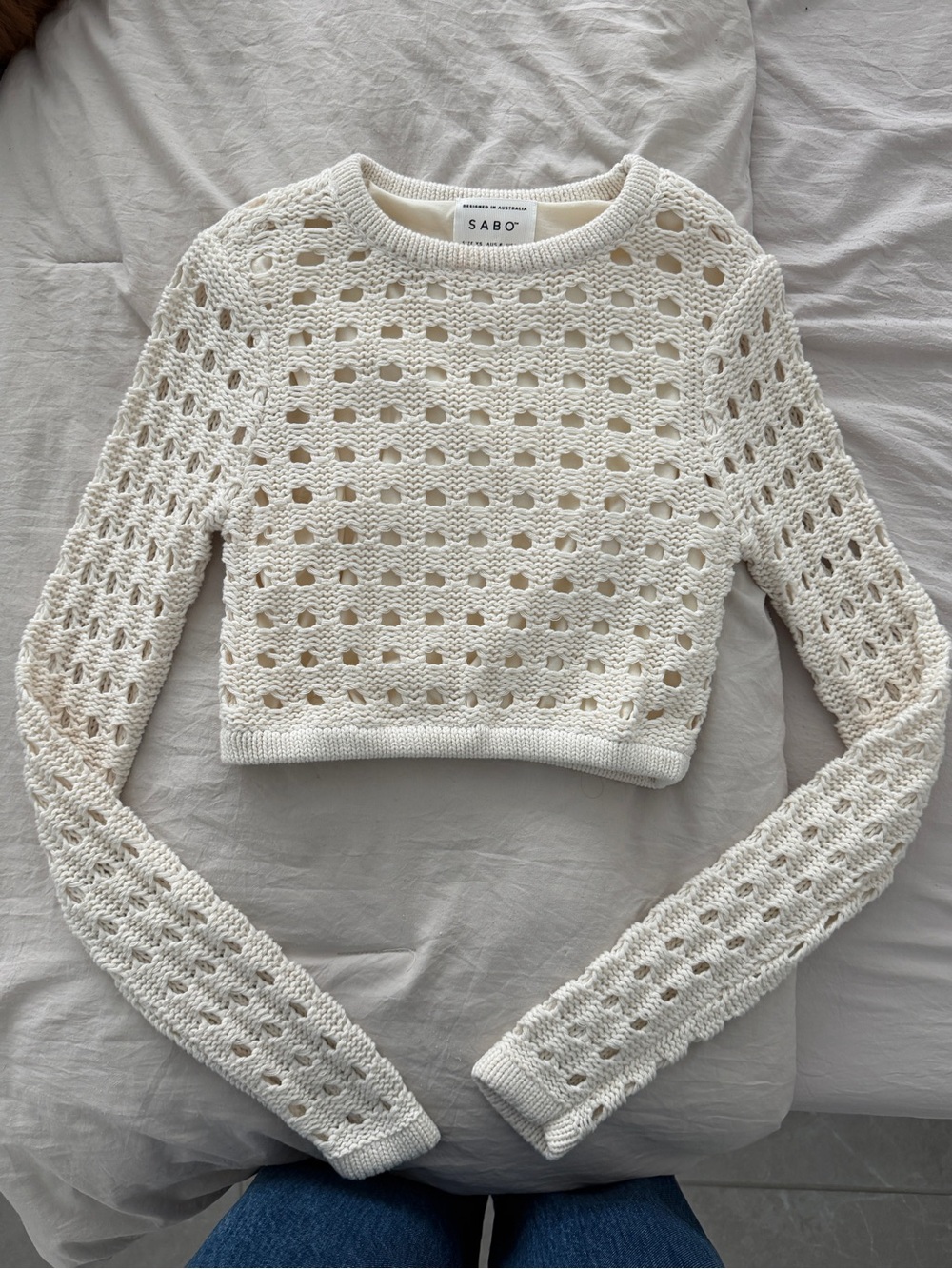 Sabo Ivory Crochet Crop Top